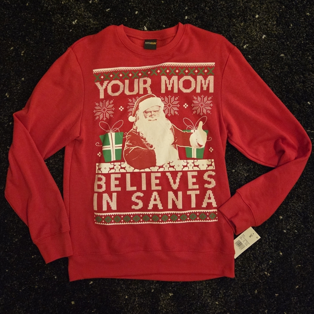 NWT Fifth Sun Red Santa Christmas Sweatshirt Sz Mens Small